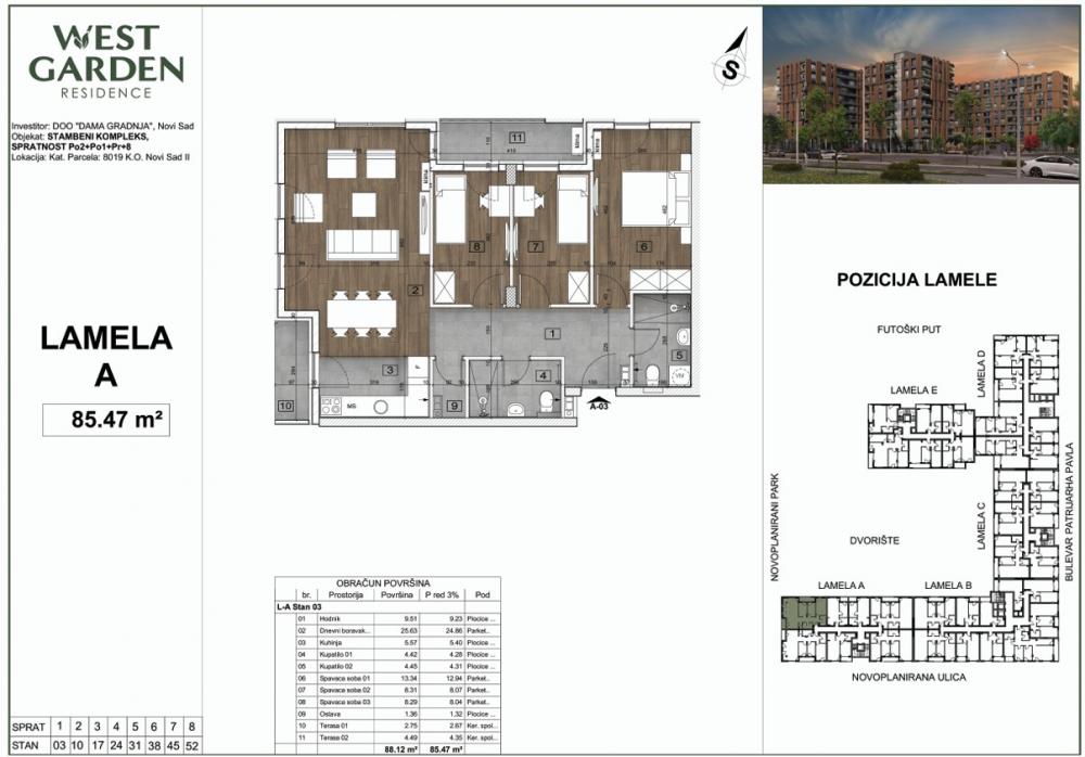 Slika 3 - Četvorosoban Novogradnja West Garden Residence